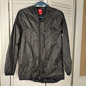 Nike Womens Windrunner Blacklight‎ Flash Zebra Printed Windbreaker Jacket Medium